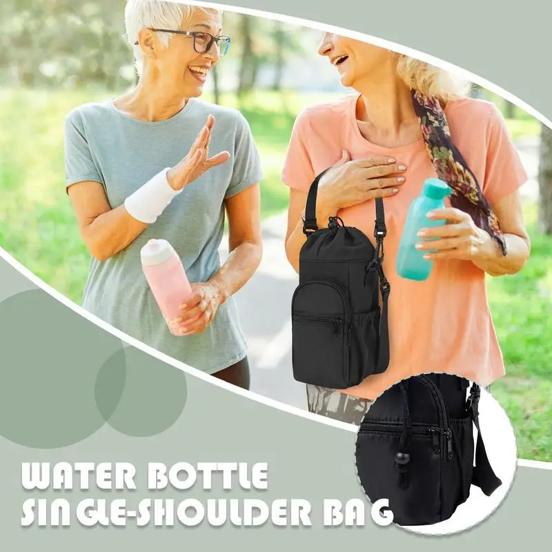 

Water Bottle Holder Insulated Cup Holder With Pockets Large Capacity Waterproof Organizer Pouch Adjustable Strap Outdoor Gear
