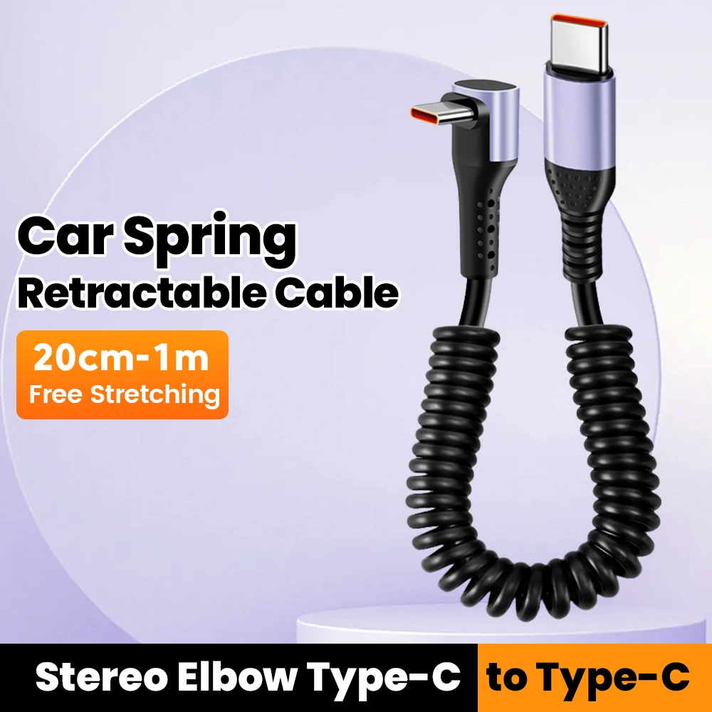 66 W 100 W Type C NAAR Type C Kabel Voor iPhone 15 Huawei Xiaomi Samsung Auto Lente Kabel 6A Korte Snel Opladen USB C Kabel