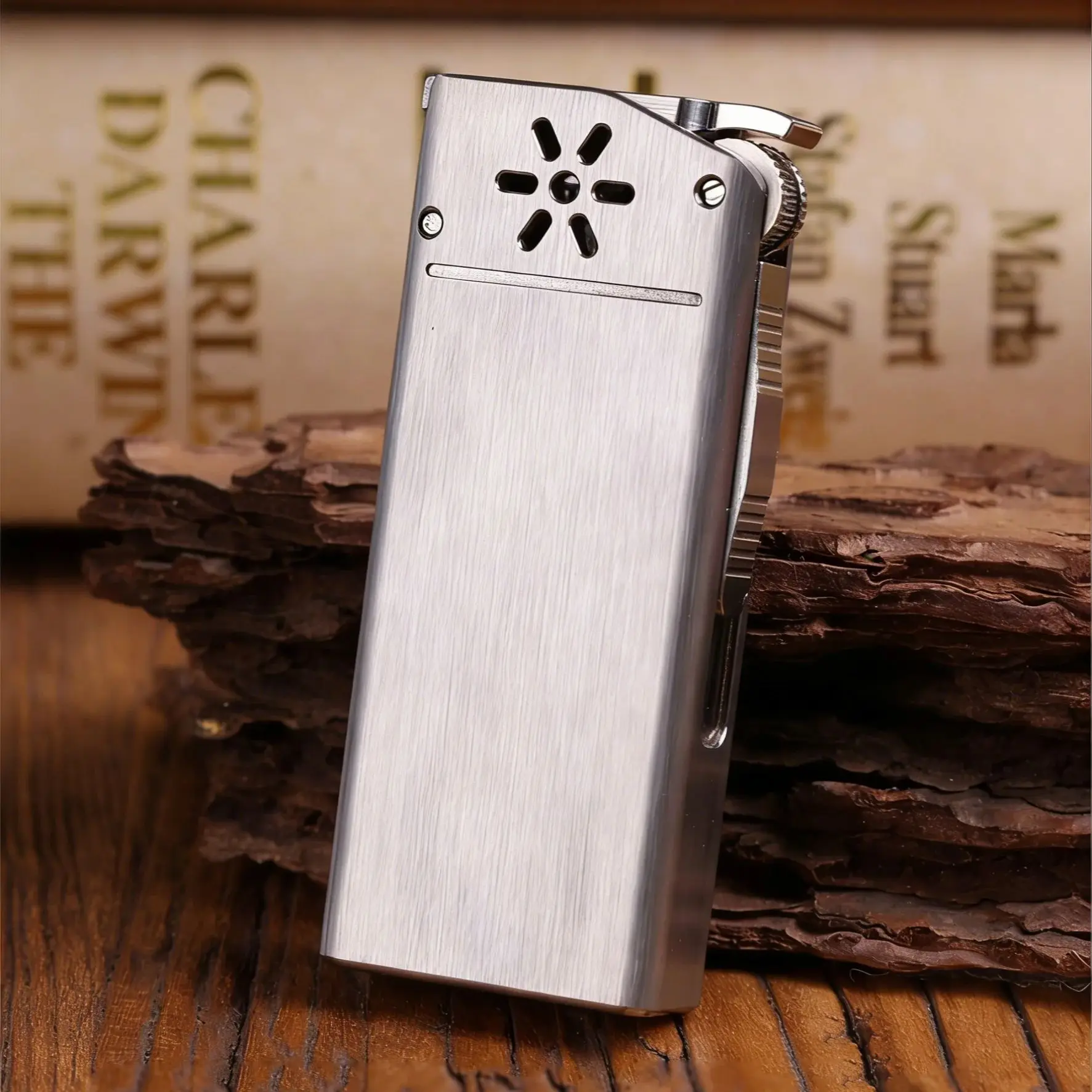 

Premium Titanium Alloy Kerosen e Windproof Lighter with Flint Wheel Durable Portable Flip-Top Design for Outdoor & Everyday Us