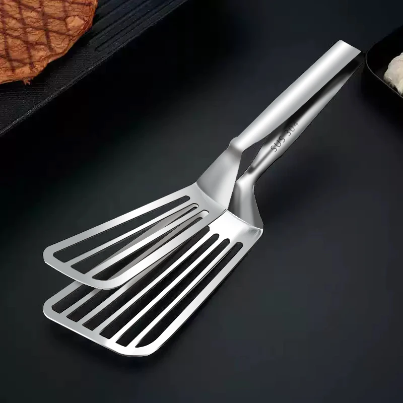 

12 inch Stainless Steel Food Clip Non Slip BBQ Tongs Multifunctional Stainless Steel Serving Tongs Kitchen Baking Tool
