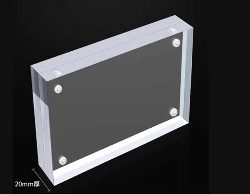 Neue Ankunft Doppelseitigen Klarem Kristall Foto Rahmen Schreibtisch Set Acryl Magnet Bild Teile Verwenden Foto Rahmen Magnetische Bild foto – Detail 1
