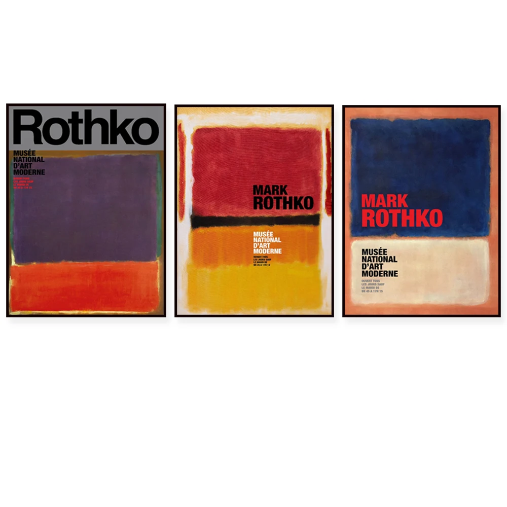 Mark Rothko prints, Rothko color blocks, museum exhibition posters, wall art, home decor