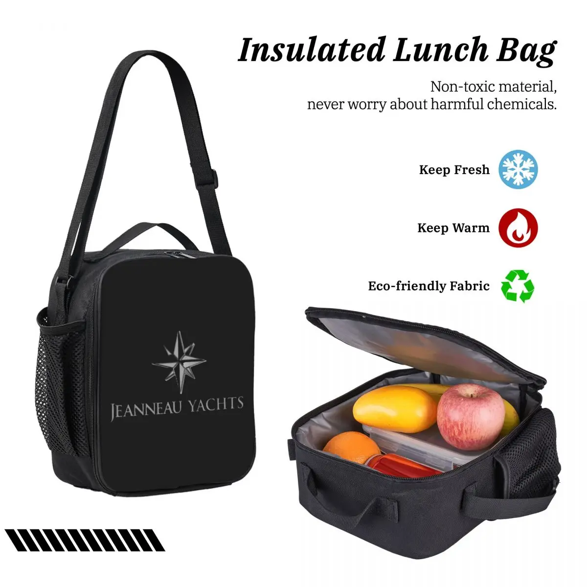 Jeanneau Yachts Backpack Student Boys Girls BookBag School Bag Computer Shoulder Bags 3ps Insulated Lunch Bag Pencil Case