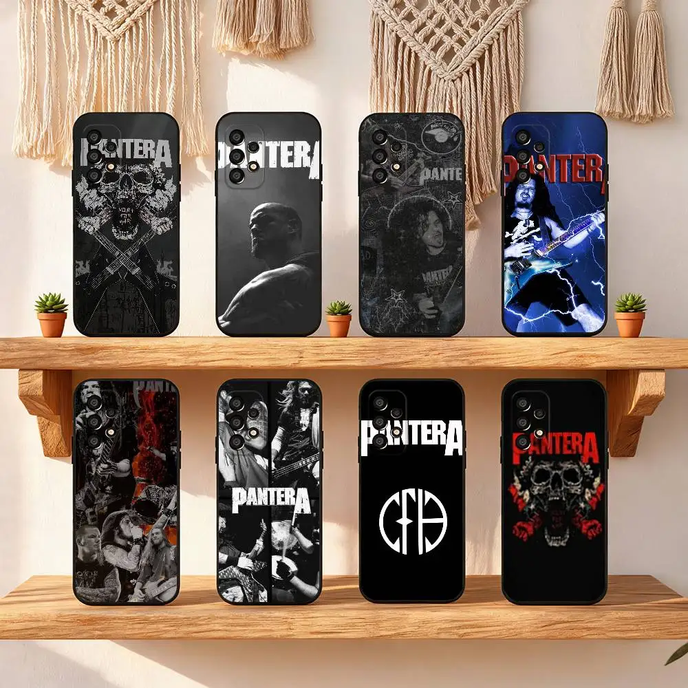 P-Panteras Heavy Rock Band Fashion Black Soft Protective Case For Samsung S10,20,21,22,23,24,25,30 Ultra Plus FE Lite