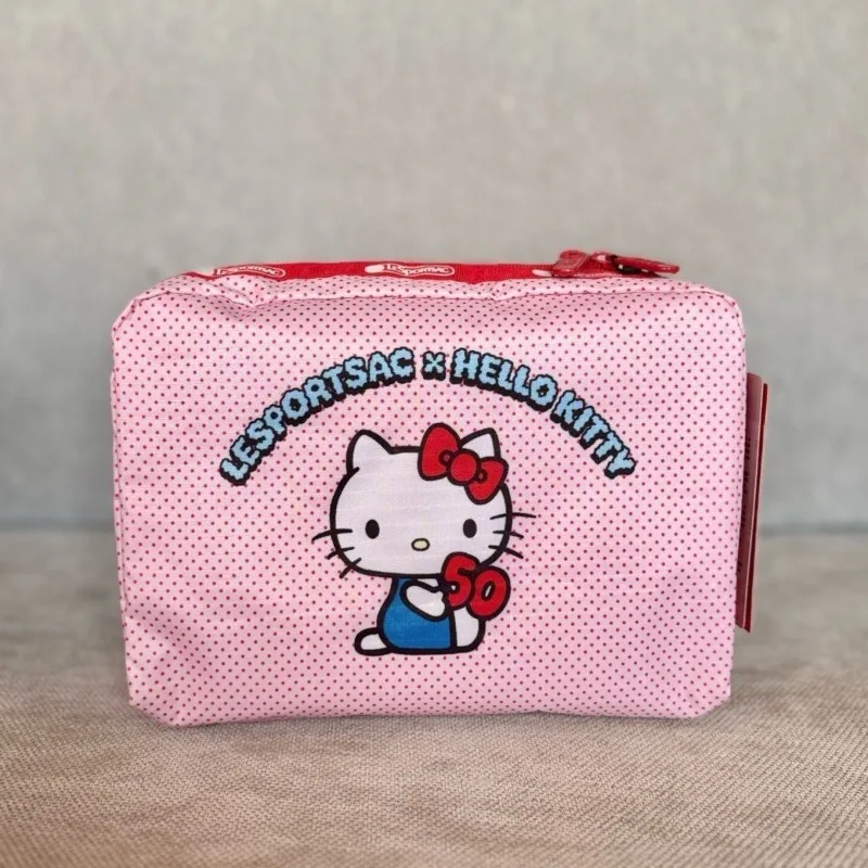 

Kawaii Sanrio HelloKitty Limited 50th Anniversary Makeup Toiletry Bag Travel Wash Pouch Cute Anime Cartoon Style Gifts