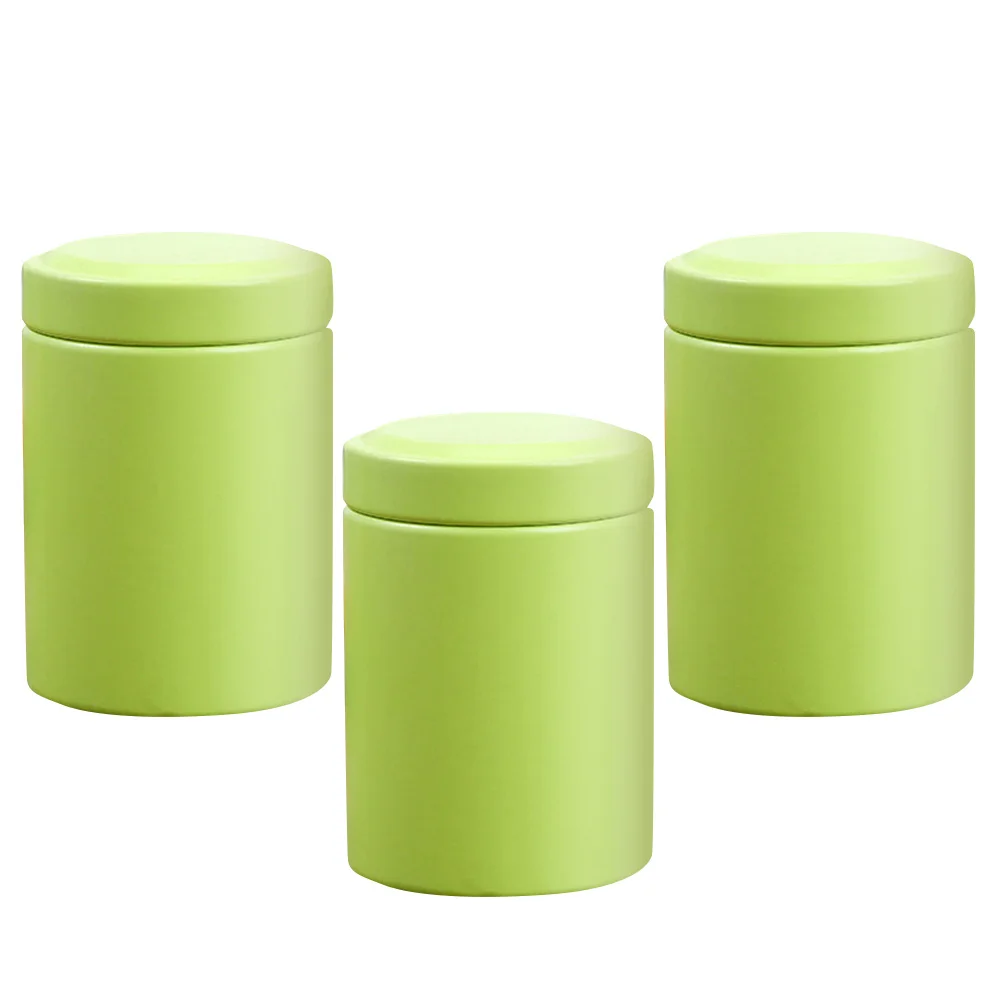 

3 pcs Tinplate Tea Cans Set Round Portable Food Packing Boxes For Tea Candy Grains Sealed Storage Tin Containers Gift