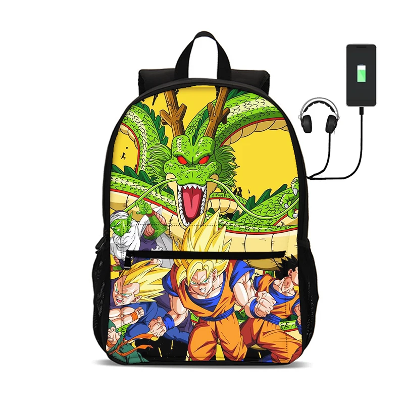 Dragon Ball Goku 18.5inch Knapsack Cartoon Child School Bags for Boys Girls,Durable & Light Weight Bags for Student