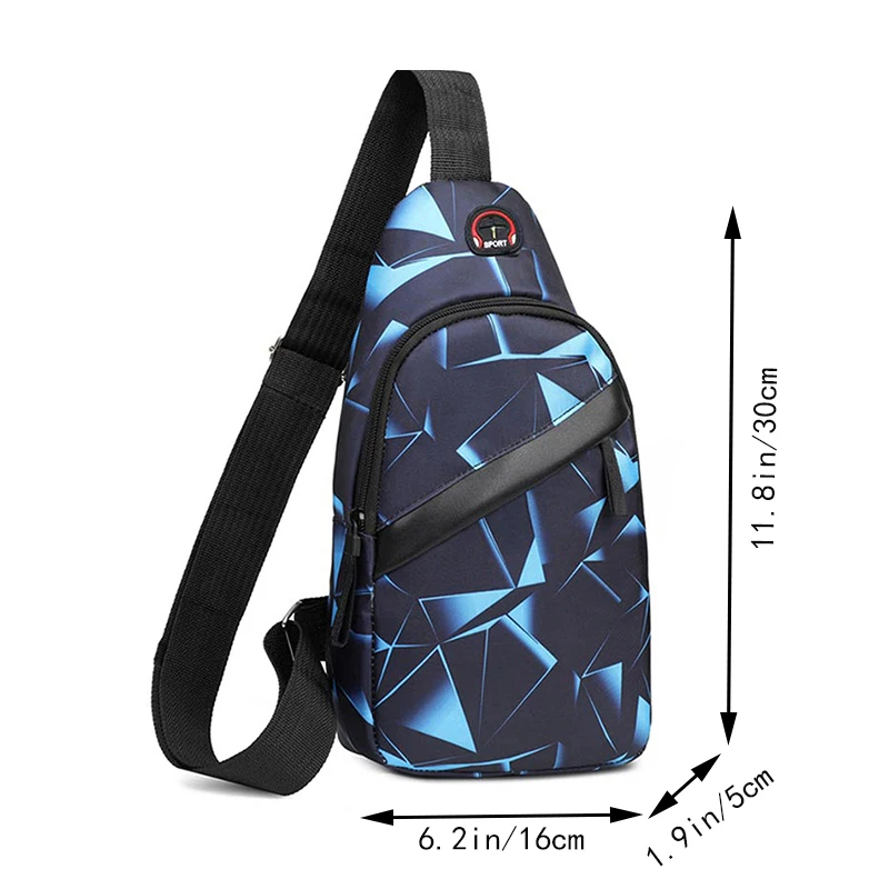 กระเป๋าคาดหน้าอกทรงสี่เหลี่ยมแบบยูนิเซ็กซ์ - กระเป๋าสะพายลายพรางสไตล์เกาหลี (กระเป๋าสะพายข้างผ้าแคนวาสอ็อกซ์ฟอร์ดสำหรับผู้ชาย/ผู้หญิง)