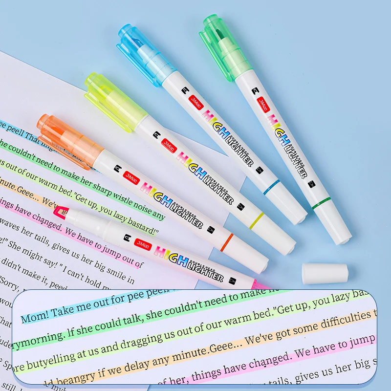 5 قطع/ هايلايتر برأسين – سريع الجفاف |   لوضع علامات الاجتماعات وخذ الملاحظات المدرسية |   القرطاسية الفنية وهدية العودة إلى المدرسة