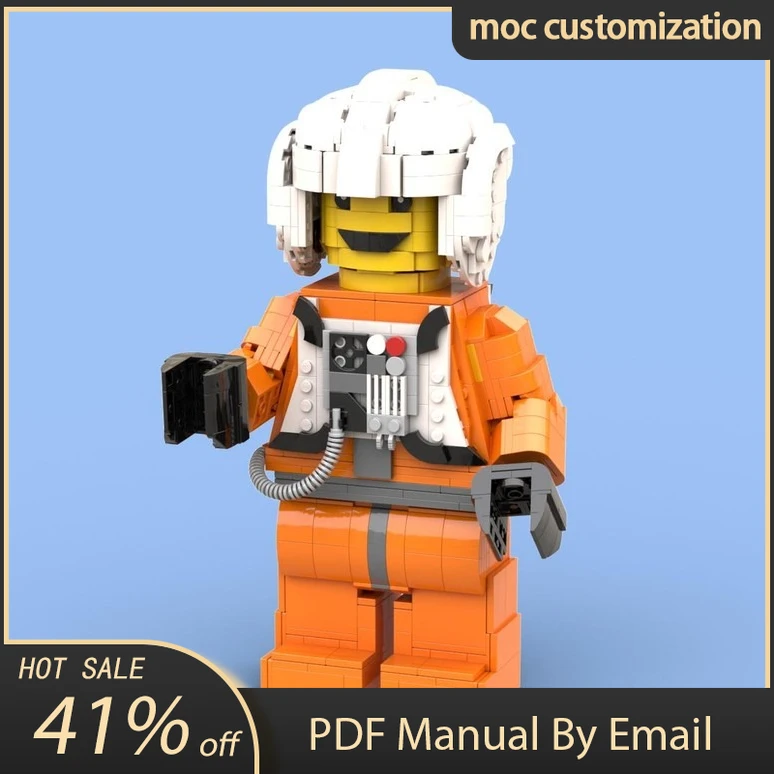 961PCS MOC Star Battle Modular Luke Scaled To 6:1 Figure Model Building Blocks DIY Creative Assembly Educational Child Toy Gift