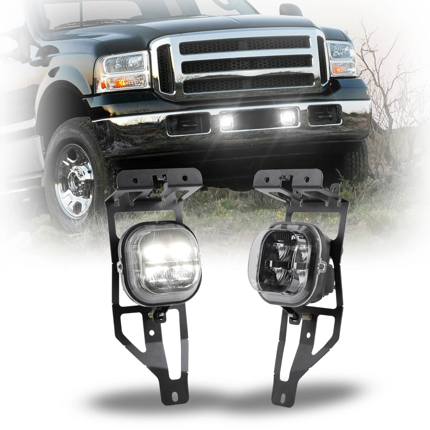 LED Fog Lamp For Ford F-250 F-350 F-450 F-550 Super Duty 2005 2006 2007 Excursion  H11 Lights 6C3Z-15200-A 6C3Z-15201-A