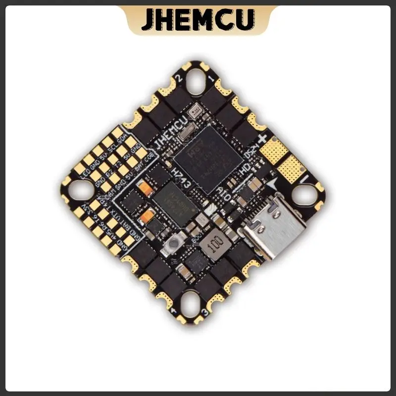 JHEMCU GH743AIO-HD Flight Controller ICM-42688 AM32 40A/50A 3-6S 4in1 Brushless ESC for RC FPV Freestyle Drone