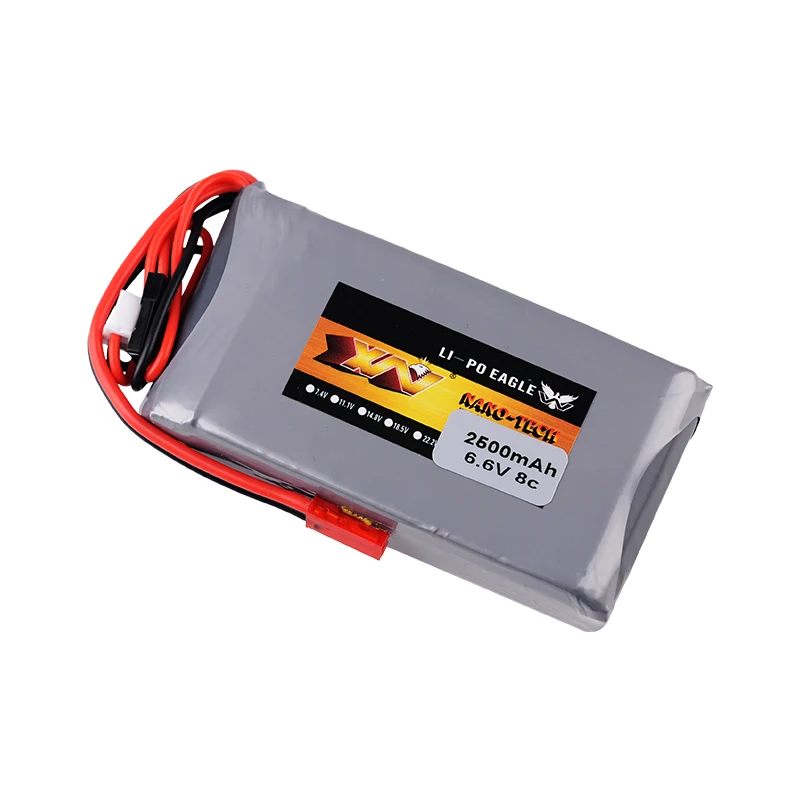 2S 6.6V 2500mah Lipo Battery 8C JST Connector for Futaba Radios 14SG 16SZ 18SZ 4PLS T6K RC Radio Remote Control Transmitter Part