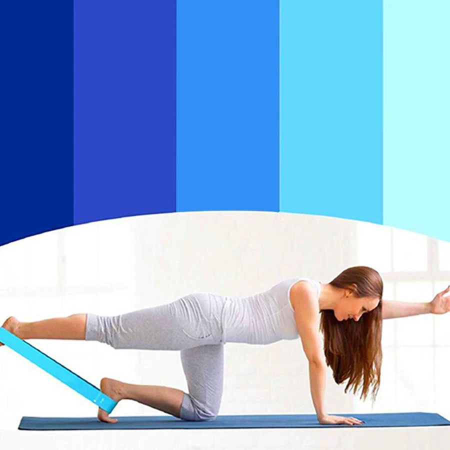 

Эластичная лента TPE синего цвета с градиентом, 5 предметов, эспандер для йоги, фитнес-лента для приседаний