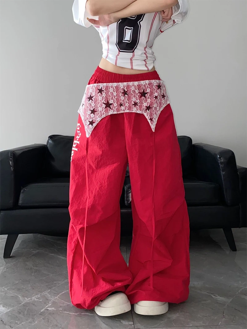 سراويل المظلة النسائية منخفضة الارتفاع للشتاء هاي ستريت مخملية بقصة عادية كبيرة الحجم في الهواء الطلق وبسيطة ومريحة ومبطنة بالصوف ومقاومة للرياح #6