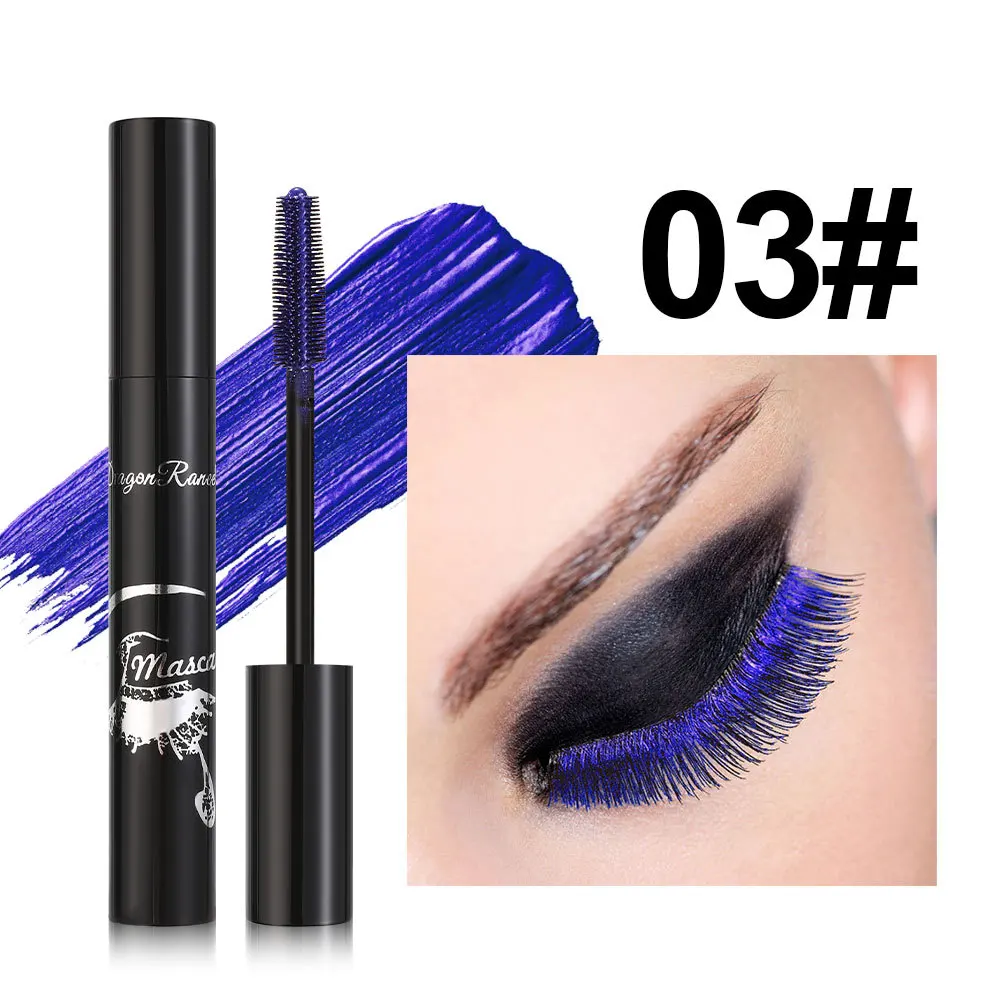 Mascara Ciglia Estensione Curling Rosa Viola Blu Bianco Mascara Senza sbavature Impermeabile Trucco duraturo ad asciugatura rapida