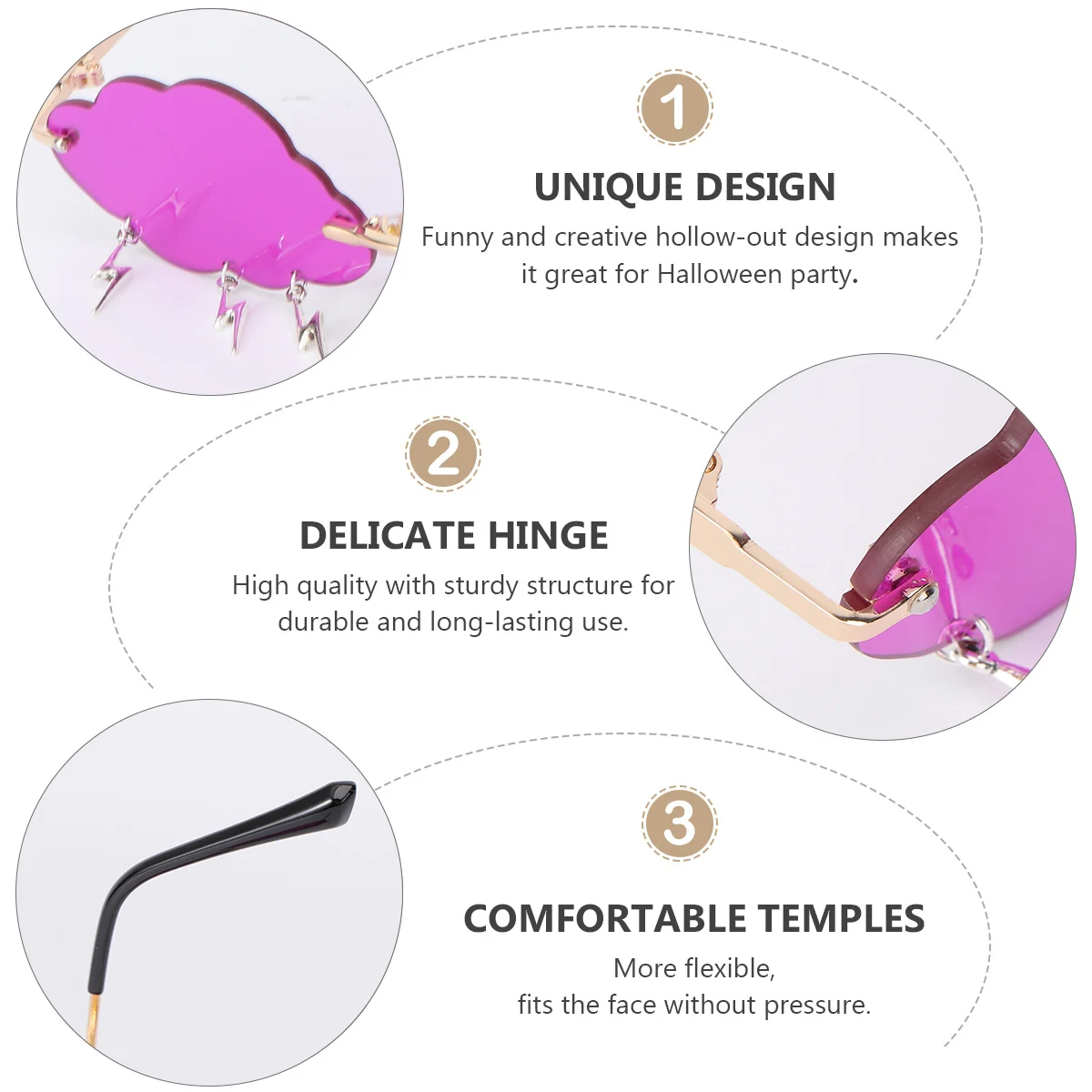 

Sunglasses White Party Cloud Party Cloud Glasses Fashion Women Eye Protection Unique Design Sunshade Glasses