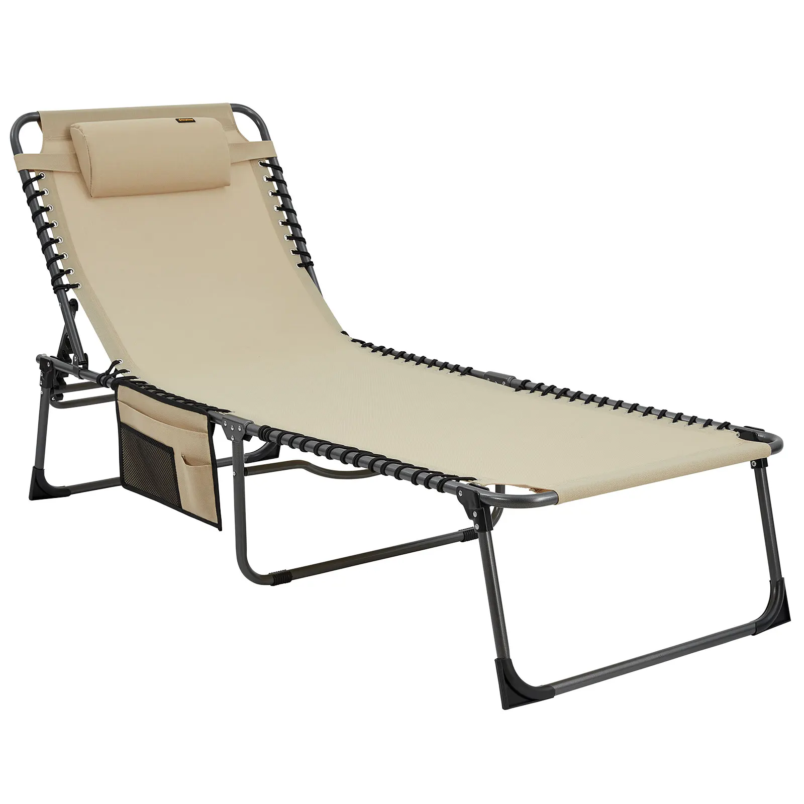 KingCamp loungers, fold-out beds, camping lawn, pool, sundeck, beach, with pillows, extra height