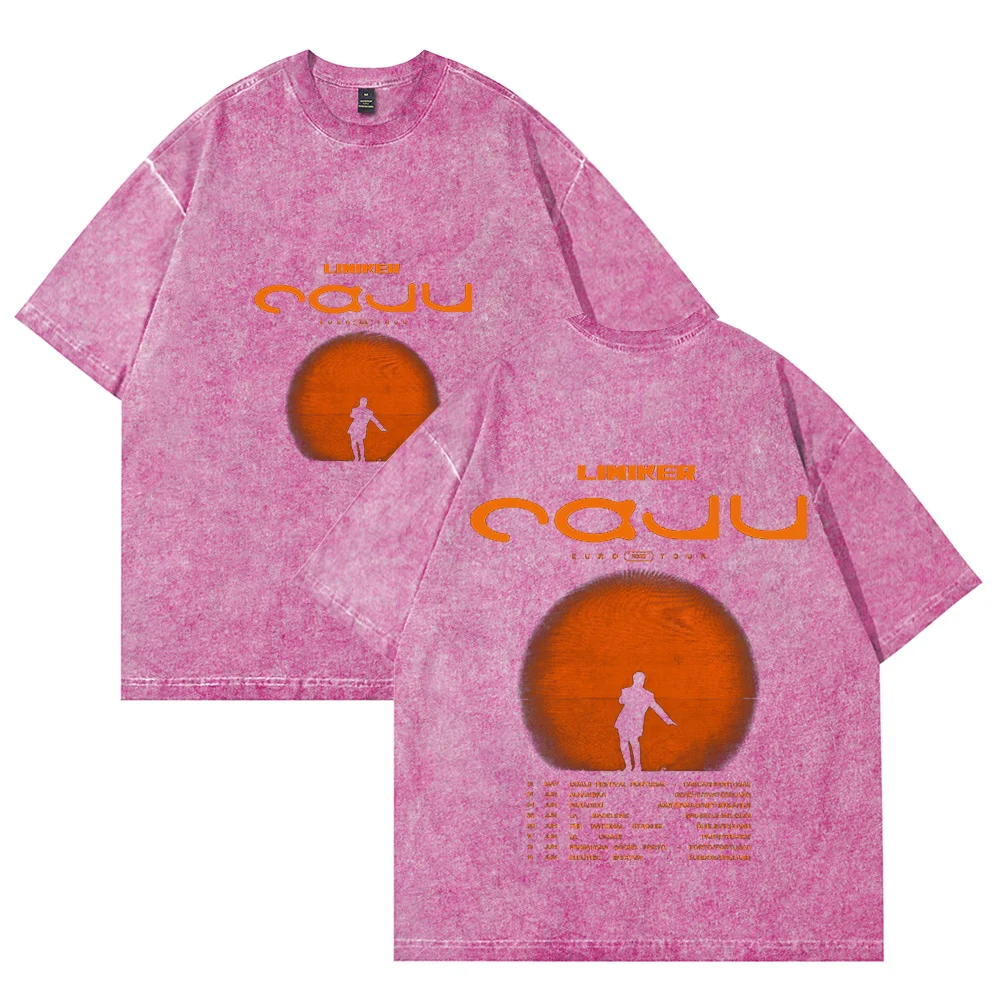 

Liniker CAJU Euro Tour 2025 Cotton Vintage Wash Tee Shirt Casual Tshirt Man/Woman Streetwear Crewneck Short Sleeved
