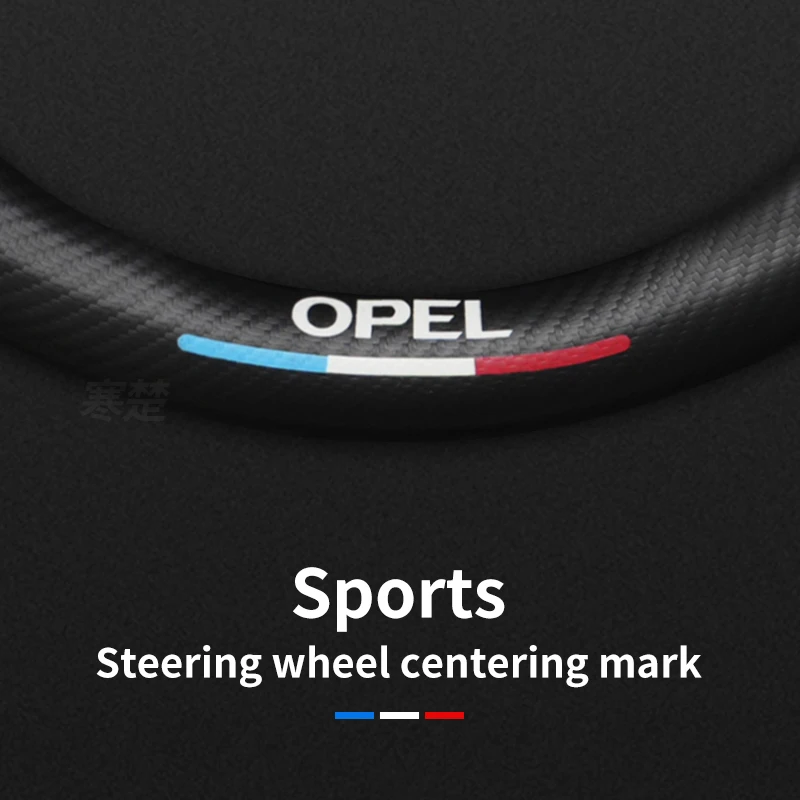 For Opel OPCline ASTRA CORSA INSIGNIA MOKKA VECTRA GTC Tigra Carbon fiber Leather Car Steering Wheel Cover Anti-Slip Accessories - view 4