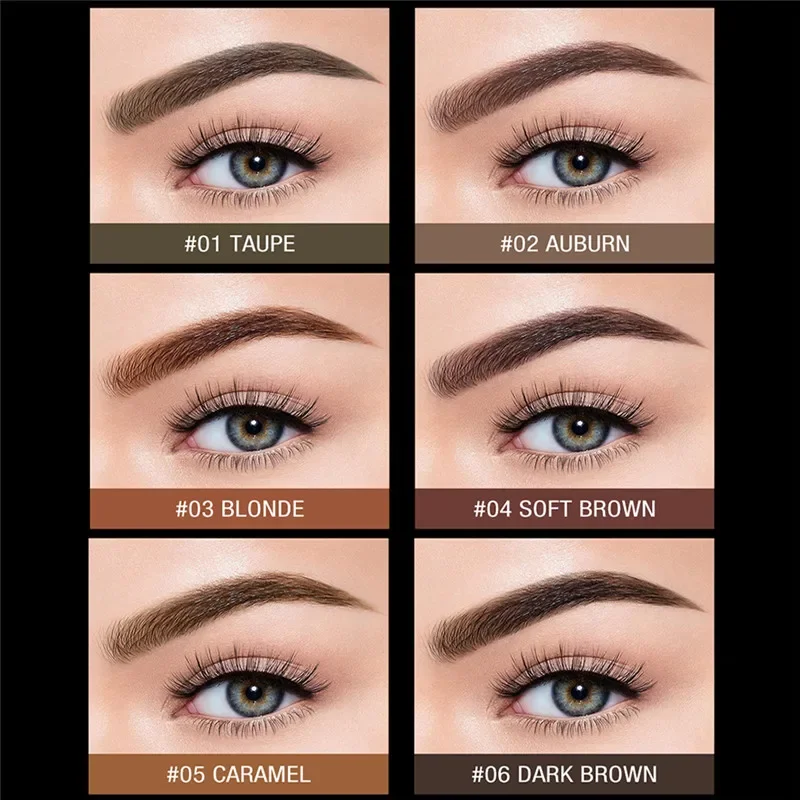 O.TWO.O-lápiz de cejas triangular ultrafino, 6 colores, definidor de cejas preciso, larga duración, resistente al agua, Rubio, marrón, maquillaje para cejas
