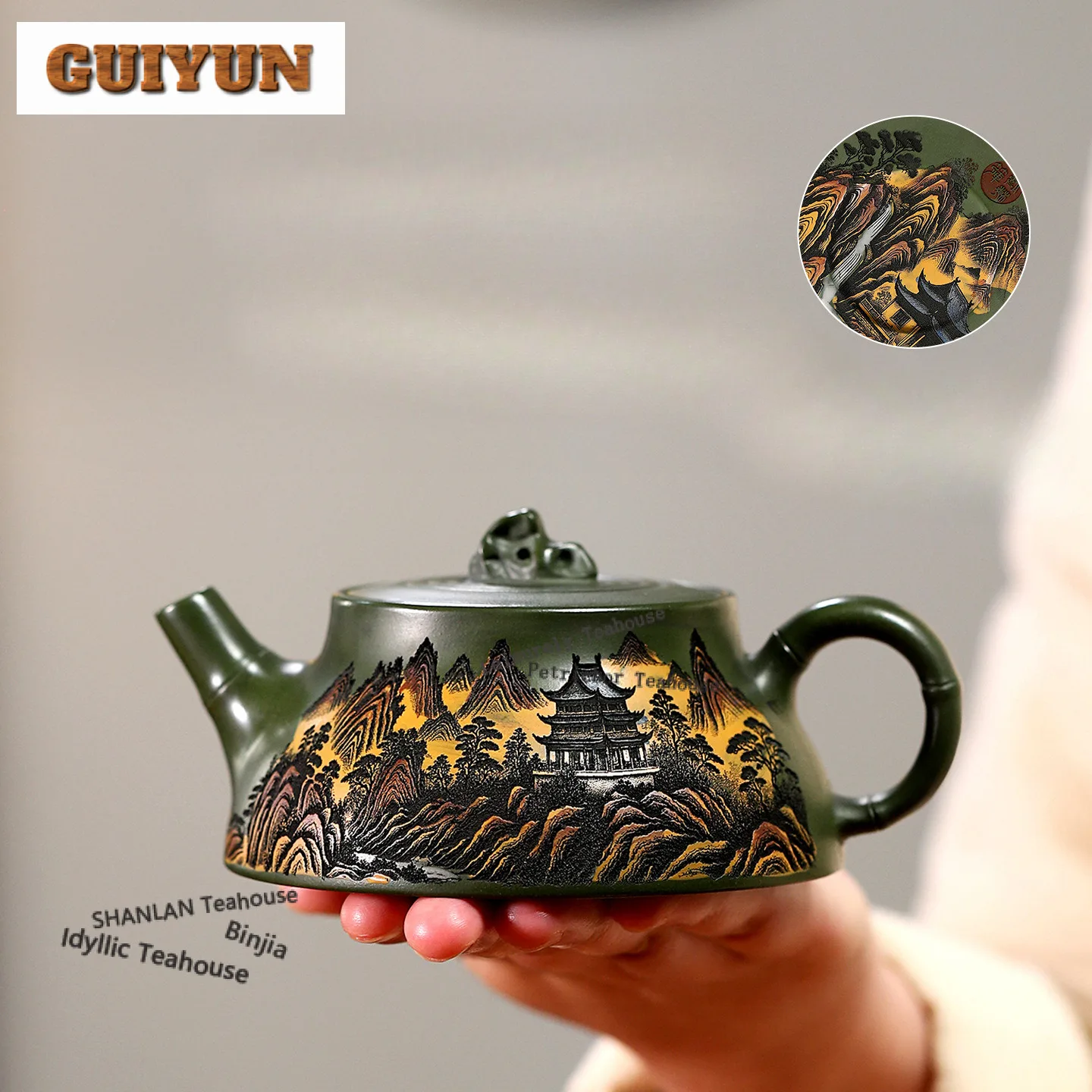 

200ml Authentic Yixing Purple Clay Teapots Handmade Pot Raw Ore Green Mud Kettle With Infuser Zisha Tea Set Collection Craft
