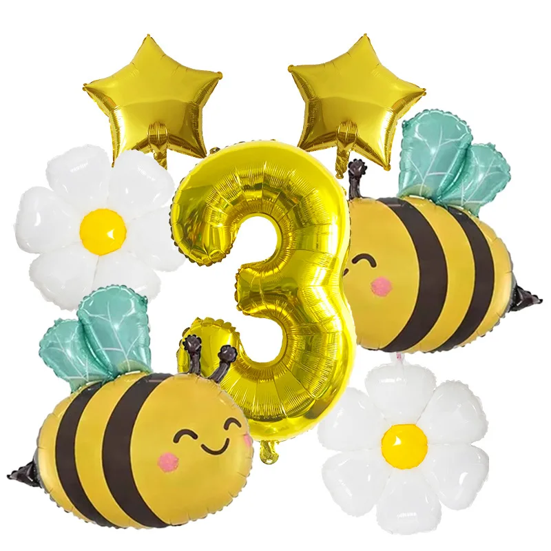 9-teiliges Daisy Bee-Ballon-Geburtstagsset – perfekt für Kindergeburtstagsfeiern, Babypartys und Feiern mit Gartenthema – Detail 3