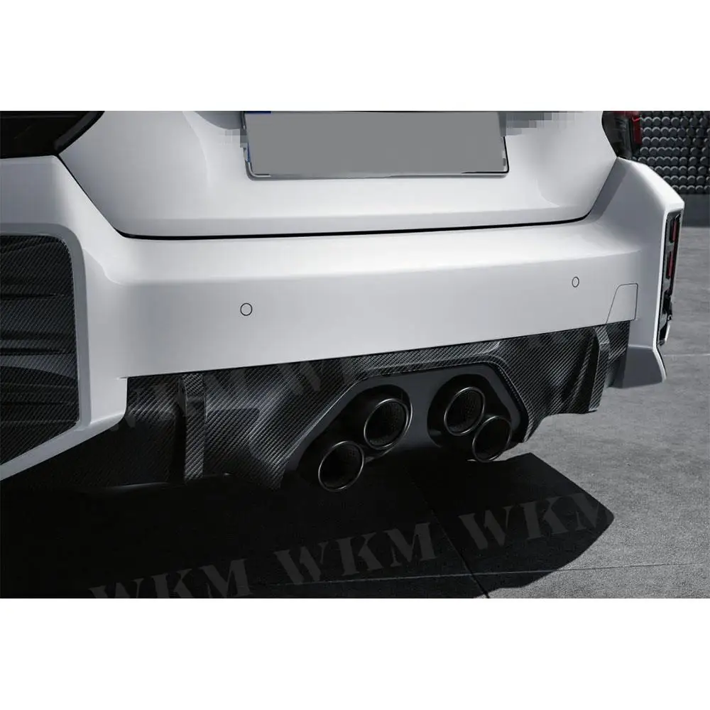 Dry Carbon Rear Lip Spoiler Diffuser + Exhaust Baffle Trim Alloy Insulation Board + Bracket for BMW 2 Series M2 G87 2 Door 2023+