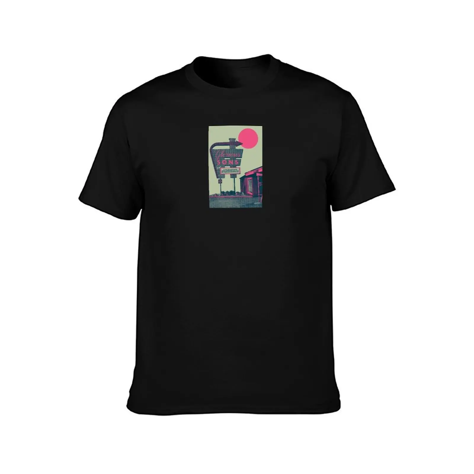 The Glorious Sons Pink Motel T-Shirt, Summer Casual Cotton Tee, Oversized Streetwear Tops, Vintage Graphic Print, 100% Cotton