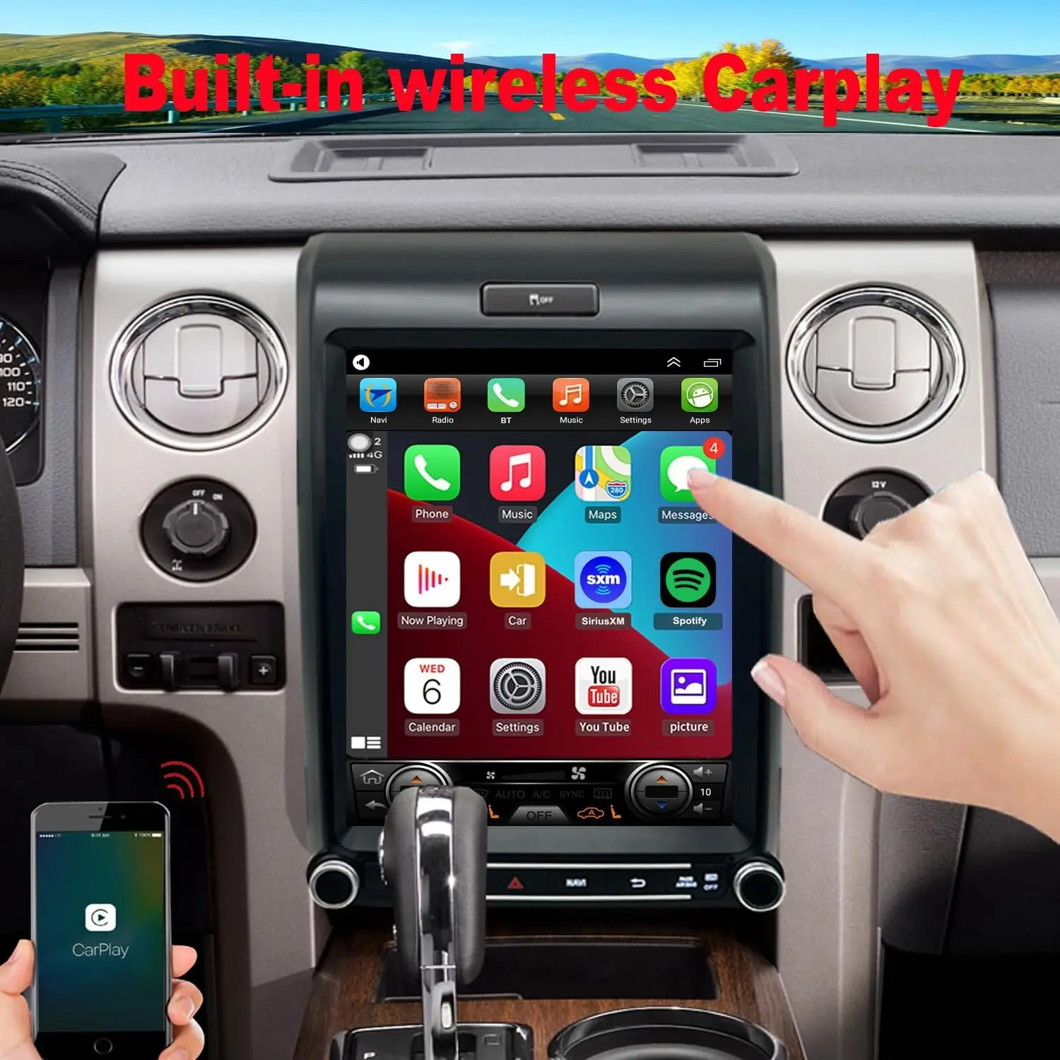 for Ford F150 Radio Upgrade,Fit 2013 2014,Android Stereo Replacement,12.1inch Touch Screen,8core CPU,Carplay and Android Auto