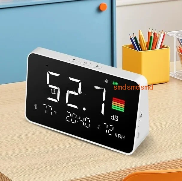 Multifunctional Desktop Noise Meter Temperature and Humidity Meter Environmental Noise Tester Dibbler DM219N