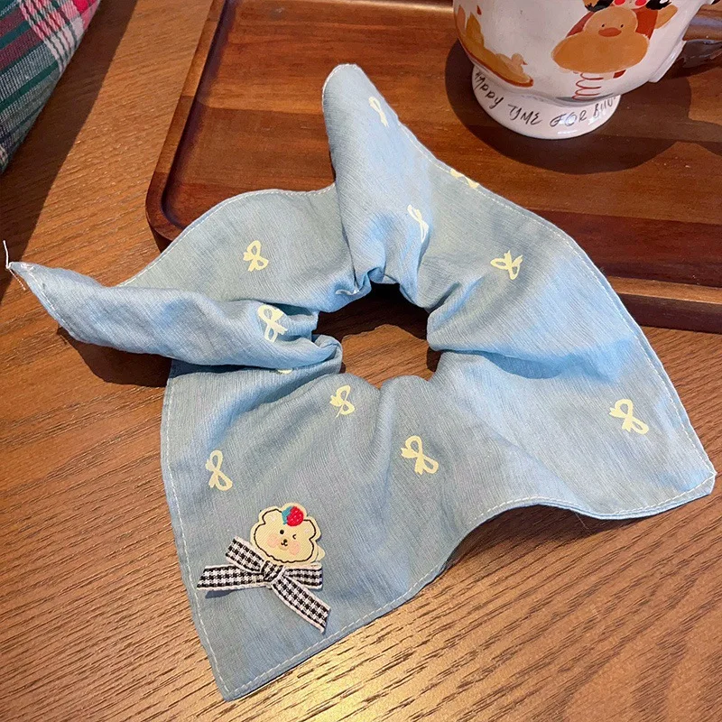 امرأة كبيرة للأطفال وشاح مطرز المطاط رباط شعر الحلو Scrunchies الفتيات العلاقات الشعر سيدة ذيل حصان عقد إكسسوارات الشعر