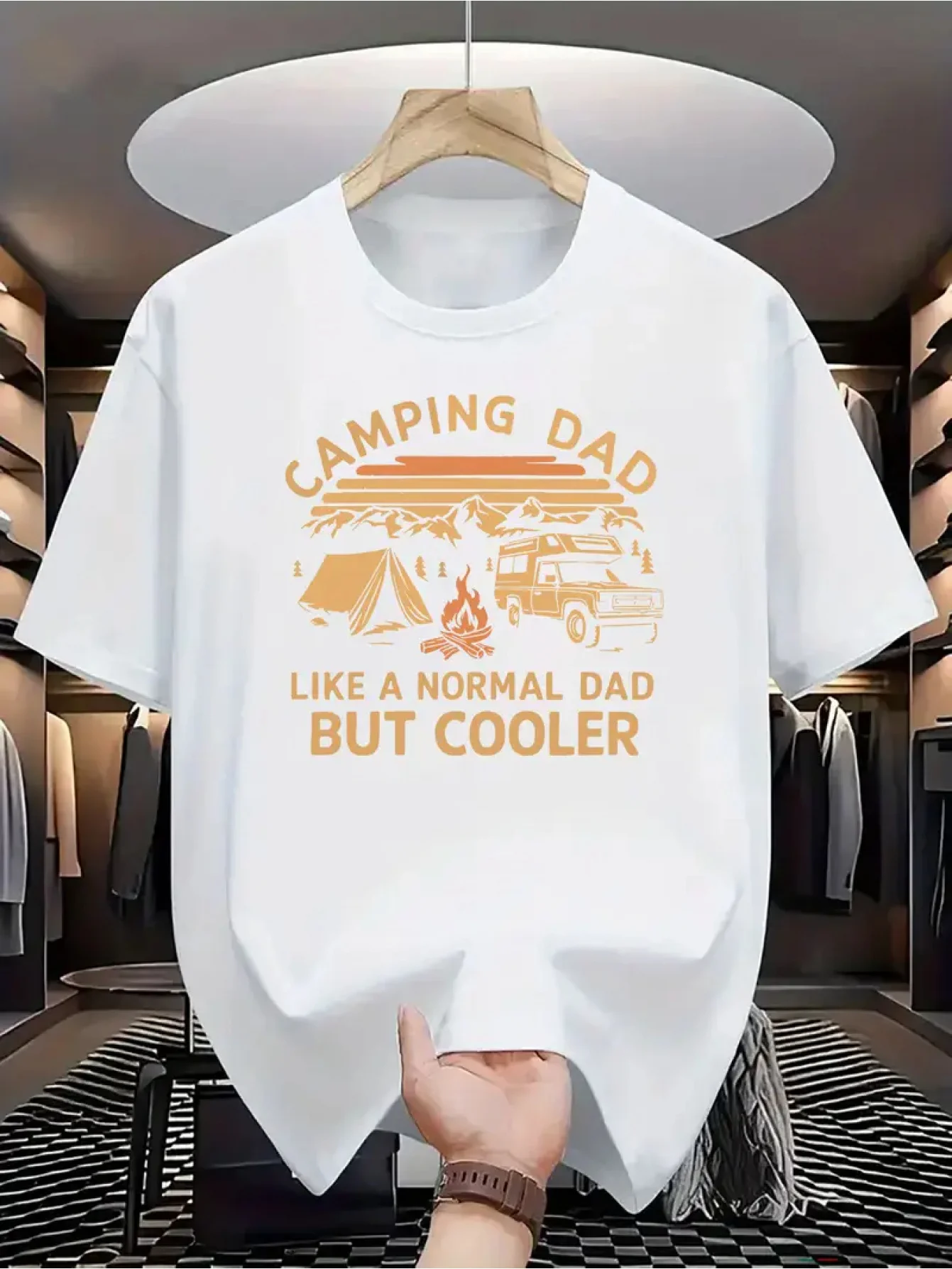Stylish Men's T-shirt, 100% Cotton, Push-Press Print, Casual, Comfortable, Loose Fit, Versatile Sporty Style