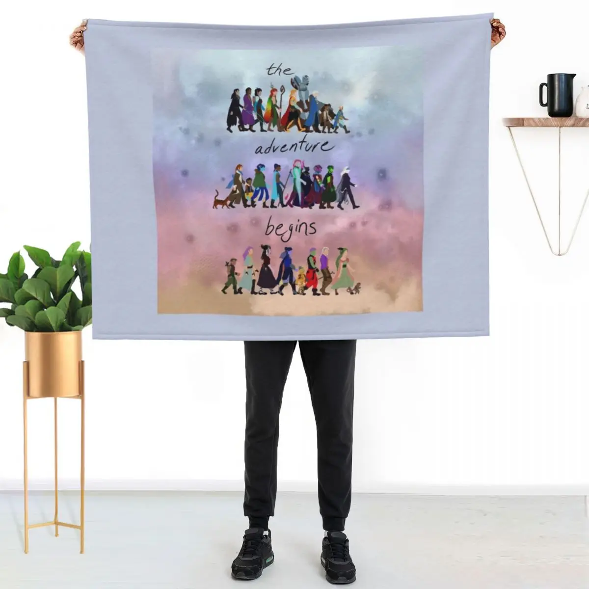 The Adventure Begins Throw Blanket Travel Size Cozy Blanket for Plane Train