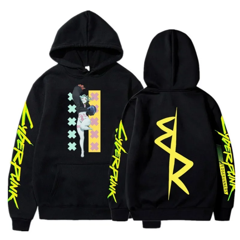 Autumn/Winter Creative Printed Men's Casual Trendy Warm Street Comfortable Soft Cyberpunk 3D Printed Edgerunners Rebecca Hoodie