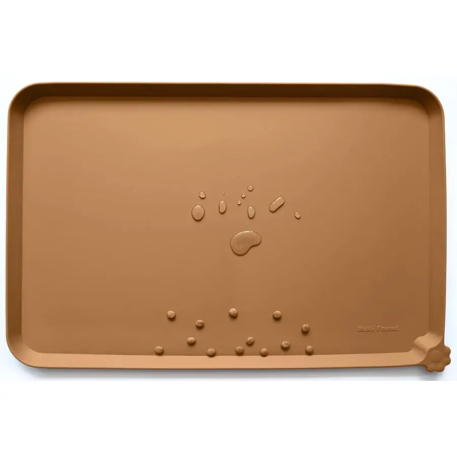 

Большие силиконовые коврики для кормления животных, нескользящие подставки под миски для собак и кошек, водонепроницаемые, для ковров, цвет баттерскотч