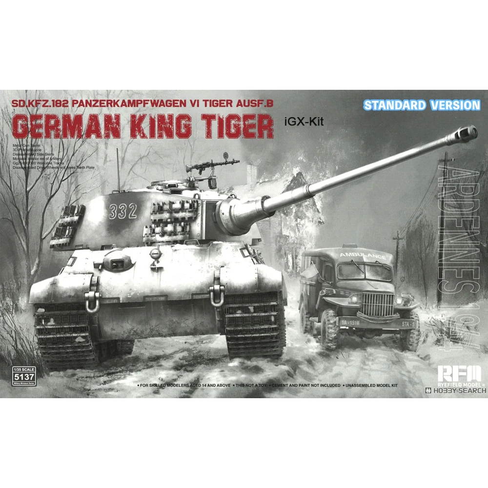 ライフィールド-5137-5138-1-35-スケール-sdkfz182-ausf-b-パンツァー-vi-キングタイガー-1944-重戦車-プラスチック組み立てモデル-ビルディングキット
