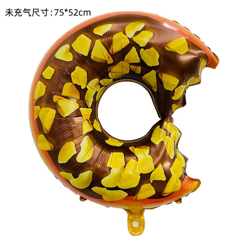 Colored Candy Birthday Party Children\'s Day Decorative Products Chocolate Donut Burger Popcorn Aluminum Balloon