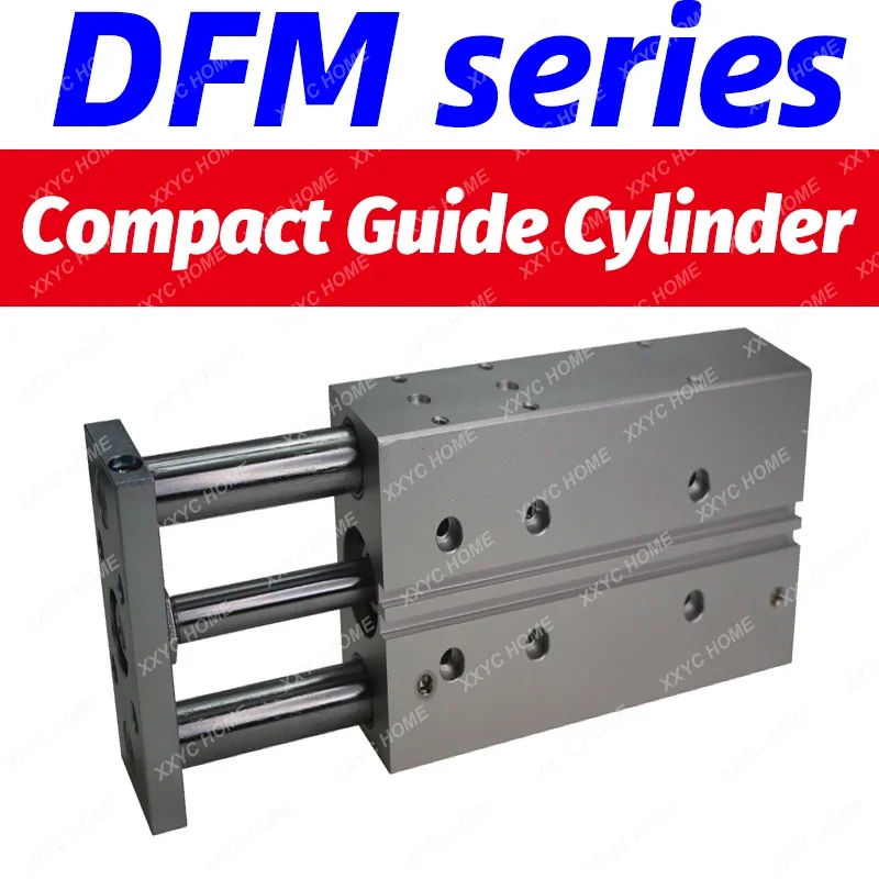 DFM-12-50-P-A-GF Compact guide cylinder Thin Three axis air pneumatic cylinder with guide rod DFM- bore 12 16mm stroke 10-100mm