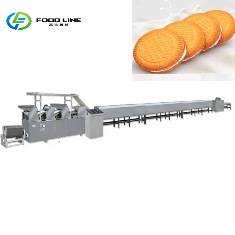 Customize Full Automatic and High Quality Sandwich Plain Hard Biscuits Production Line for Bakery Industry