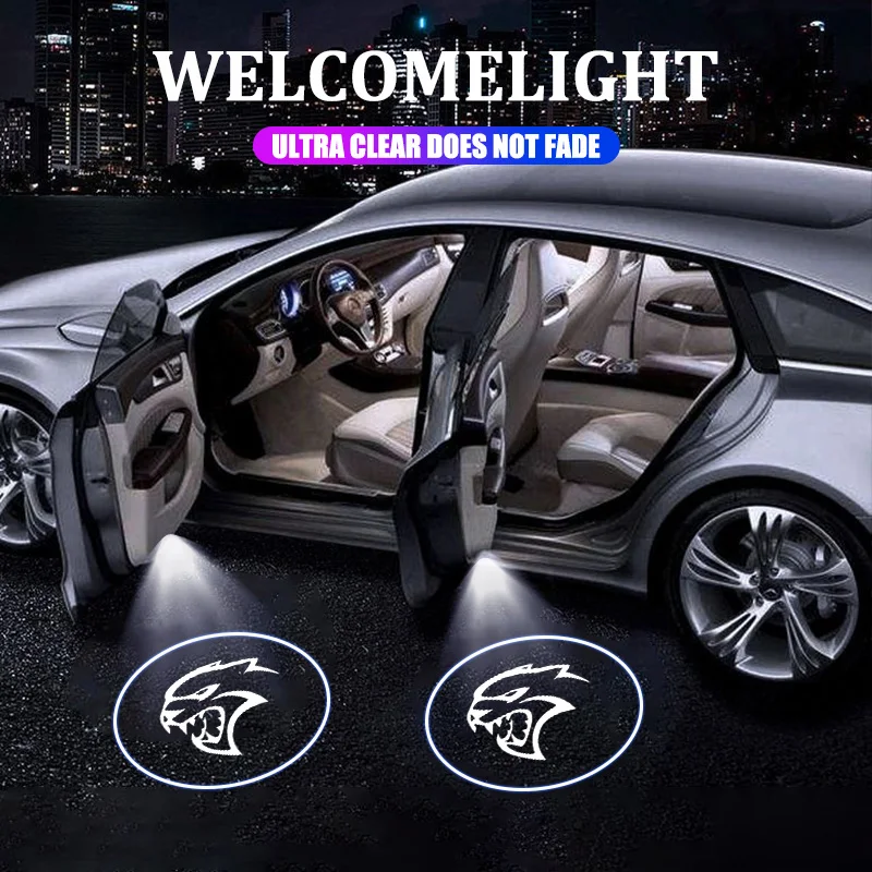 LED Auto Tür Willkommen Licht Abzeichen Projektor Lichter Zubehör Für Dodge SRT Ladegerät Ram Avenger Nitro Journey Challenger Kaliber