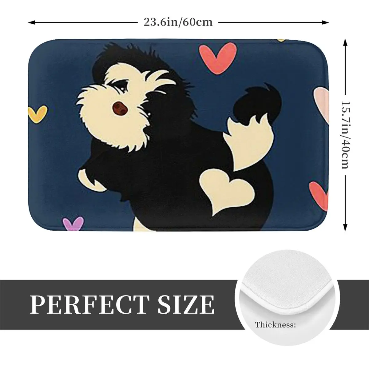 Love Black And White Havanese Puppy Anti-slip Doormat Floor Mat Carpet Rug for Kitchen Entrance Home Bedroom Footpad Mats