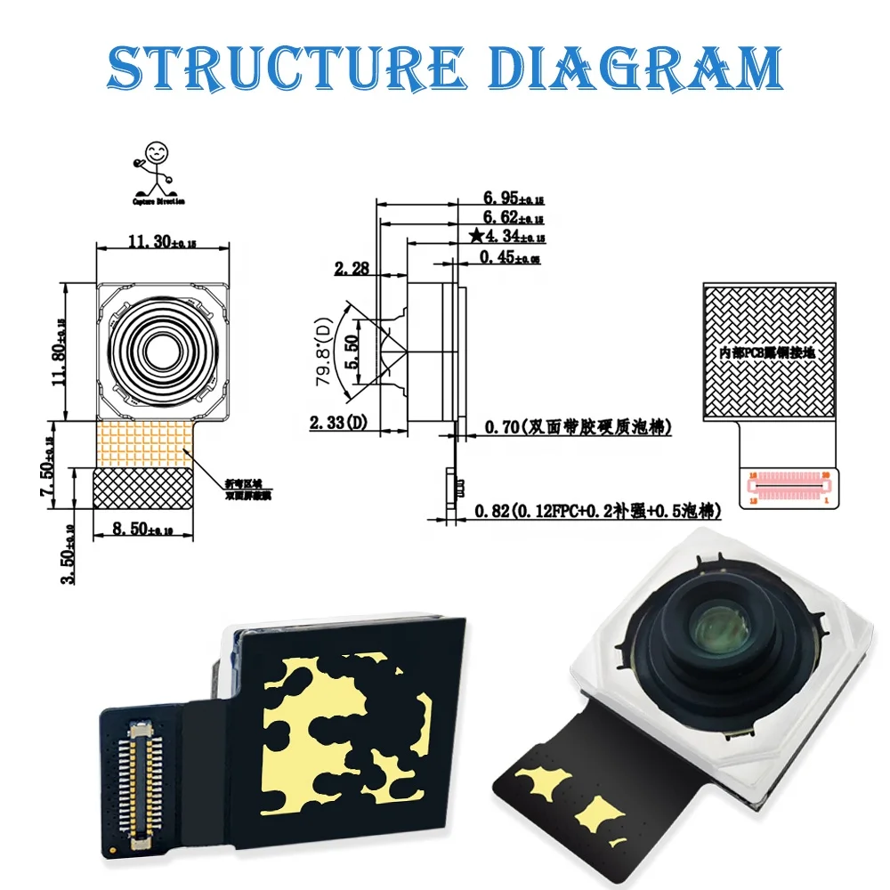 HZ OEM IMX686 64MP Mobile Phone Camera Module MIPI CSI DVP Interface 3.6mm Lens 1/1.7