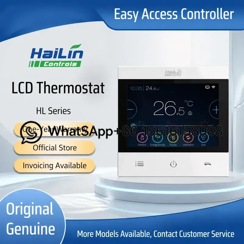 Hailin HL2061 Central Air Conditioner Fan Coil LCD Thermostat Switch Dazzling Touch True Color Screen Temperature Controller