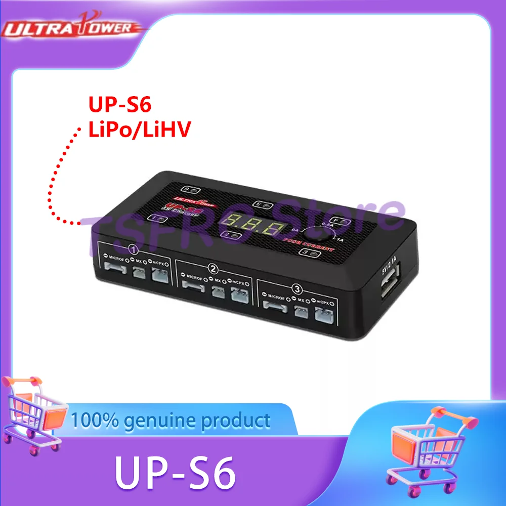 

Зарядное устройство Ultra Powe UP-S6 3,7 В 1 прицеп 6 1S Зарядное устройство LiPo/LiHv