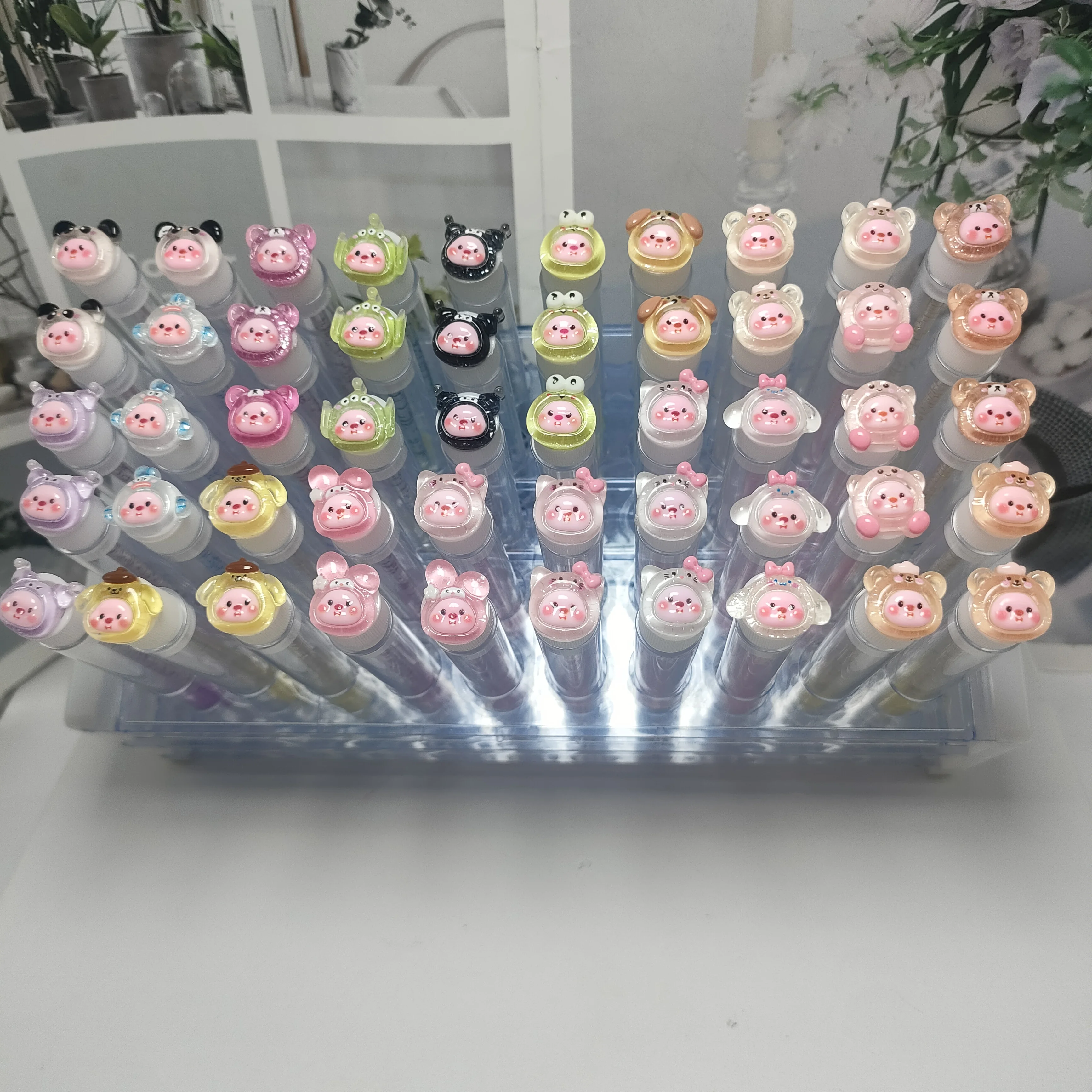 Cartoon Plump Solo Test Tube Packaging Disposable Eyelash Brush Crystal Spiral Portable Makeup Comb Eyebrow Comb Beauty Tools