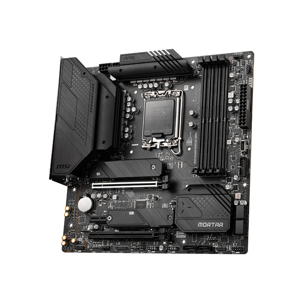 MSI B660M Motherboard MAG B660M MORTAR DDR4 Motherboard Socket 1700 Support  i5 12400f CPU，Intel B660  4xDDR4， Micro-ATX.