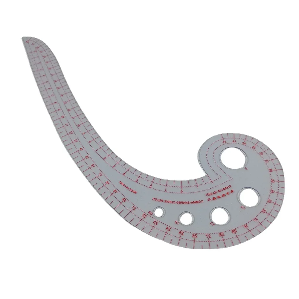 Multifunctional Sewing Tools Soft Plastic comma Shaped Curve Ruler Styling Design Ruler French Curve 30 x 11cm Curve Ruler