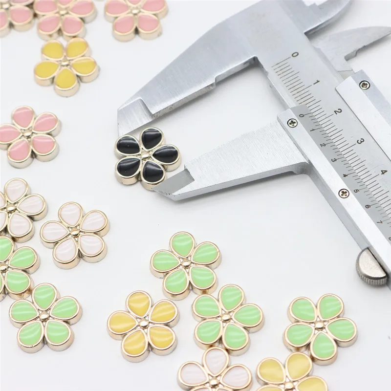 50pcs Round flower Resin Accessories Jewelry Material Headdress Gold Diy Handmade Cartoon Children\'s Hair Accessories