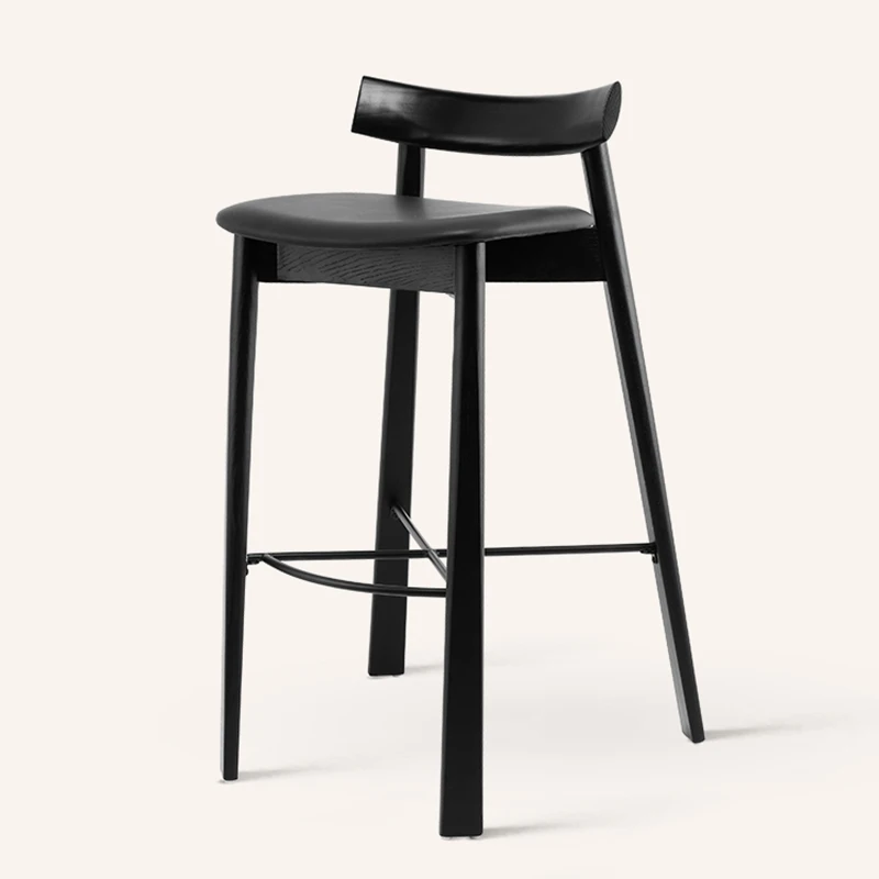 

Wooden Cafe Bar Stools Dining Nordic Minimalist Work Relaxing Chair Counter Designer Modern Banqueta Nordic Furniture TD50DC